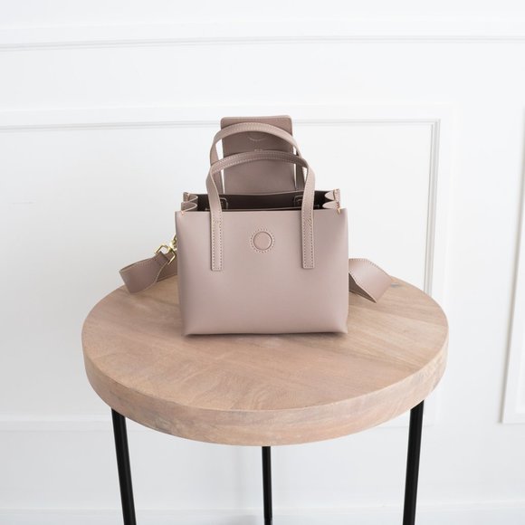 π Stella Mini Satchel Bag - Genuine Leather - Pale Rose - Picture 5 of 14